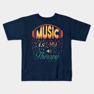 Music Is My Therapy Kids T-Shirt